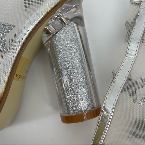Glaze Star-1 Peep Toe Booties Silver Mesh Stars Box 6 - Picture 6 of 10
